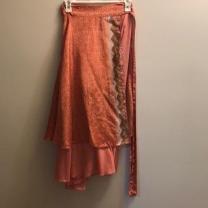 Multi layer silk wrap skirt